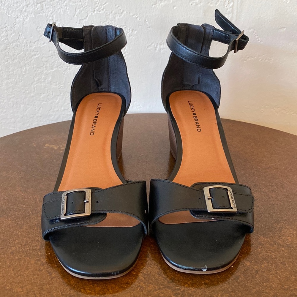 Lucky Brand | Brown & Black Vintage Women’s Wedge Ankle Shoes